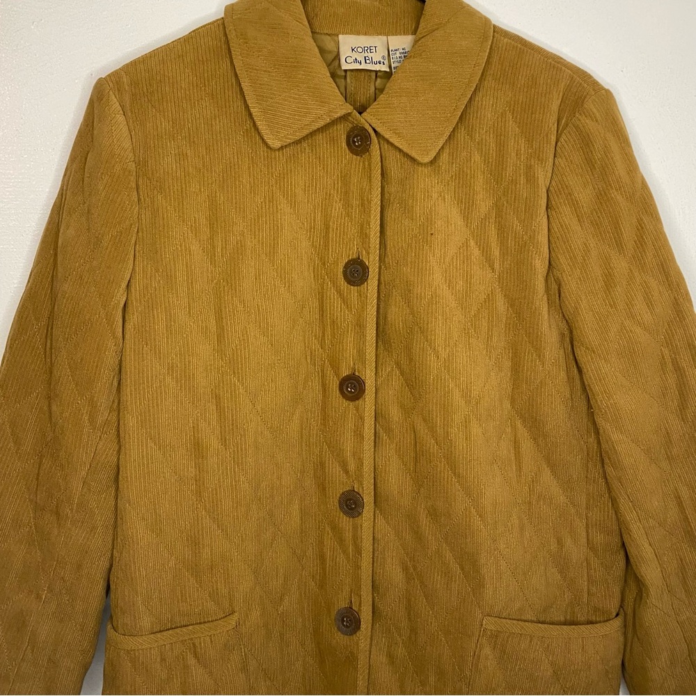 Vintage Coat Koret Size M 80s Quilted Golden Corduroy